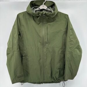 SWISS TECH Green Full Zip Outdoor Rain Jacket Hoodie Lightweight Men's Large